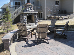 Outdoor Fireplace and Patio Designed and Installed by AB Hardscape